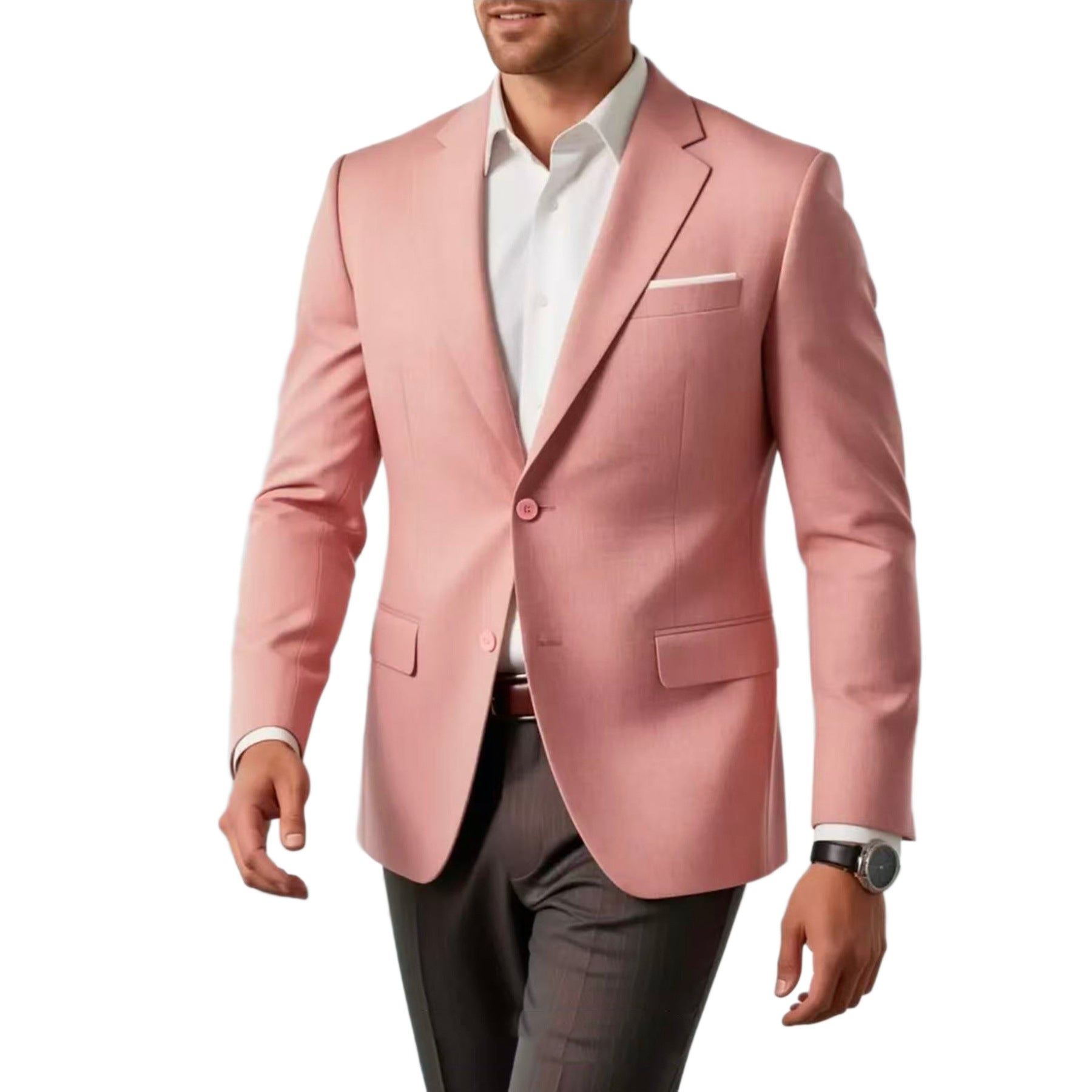 Mens Casual Blazer Single-breasted Slim-fit Suit Jacket My Store