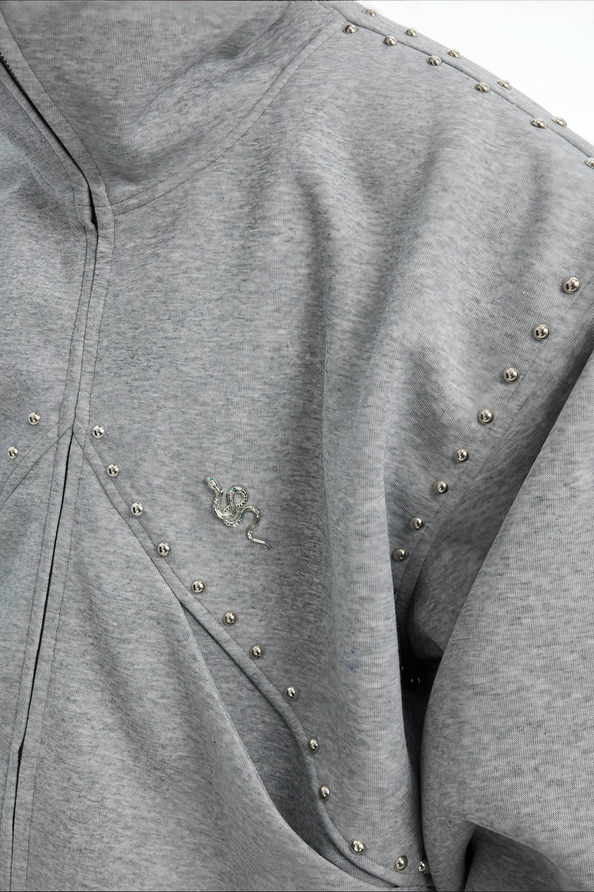 Doberman Dog Hooded Jacket with Rivet Accents