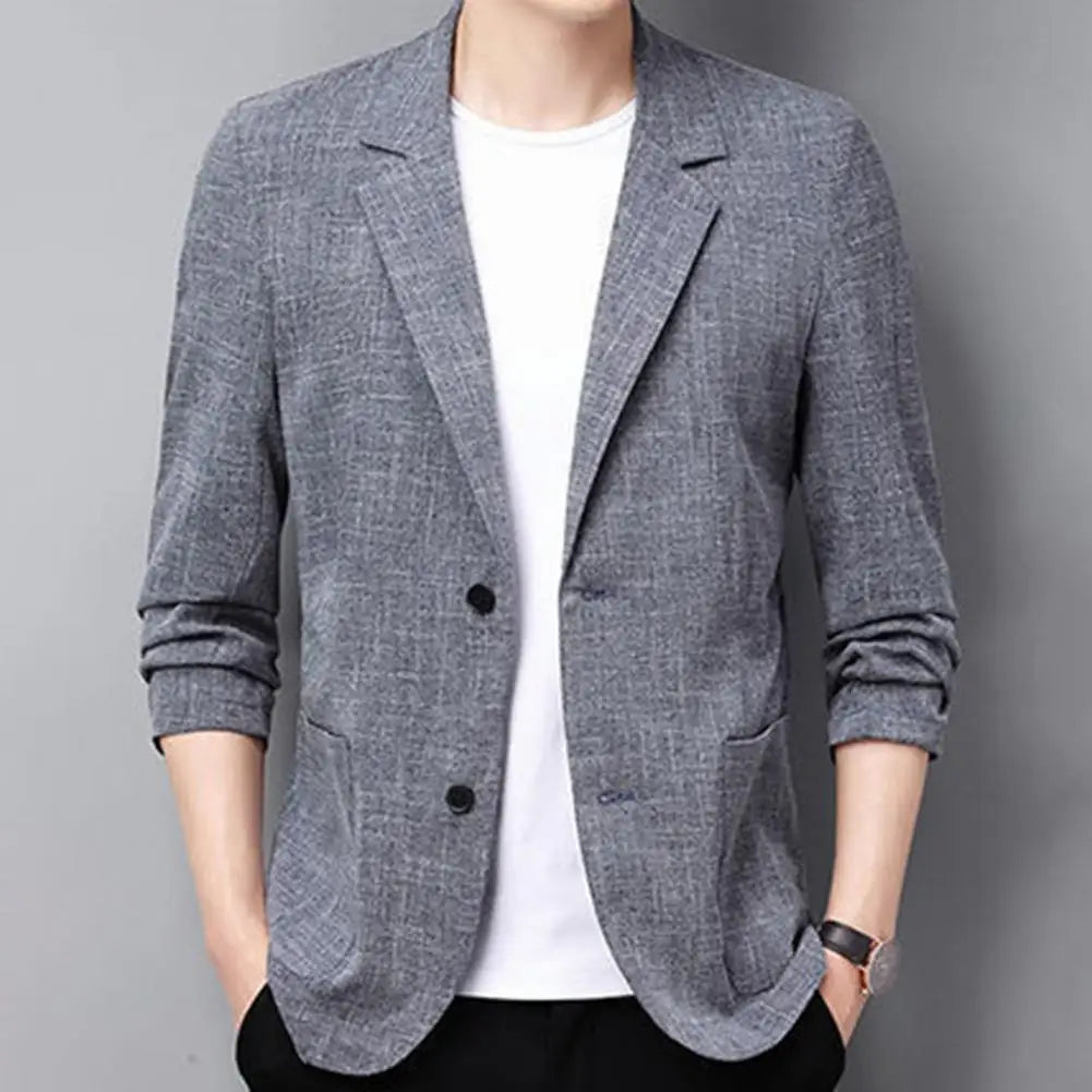 Summer Men Thin Coat Men s Suit Jacket Autumn Linen Solid Color Casual Suit Slim Fit Formal Business Suit Jacket