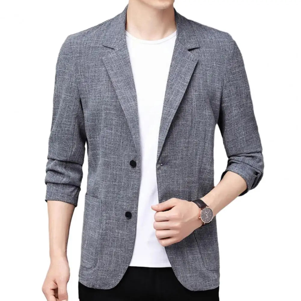 Summer Men Thin Coat Men s Suit Jacket Autumn Linen Solid Color Casual Suit Slim Fit Formal Business Suit Jacket