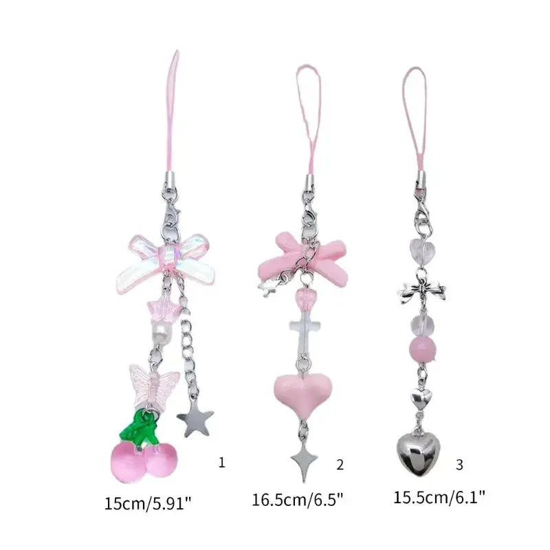 Color: #30 - Goth Y2K Phone Charm Pendant Kawaii-Key Chain For Bag Cute Accessory Women Guitar Strap Lanyard Beaded Keychain Pendant JAVRICK
