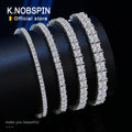 KNOBSPIN Princess Cut Moissanite Bracelets for Women s925 Sterling Silver Plated 18k White Gold GRA Certified Wedding Bracelet