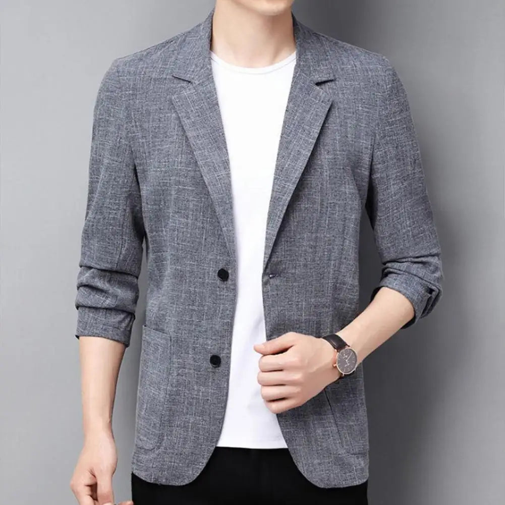 Summer Men Thin Coat Men s Suit Jacket Autumn Linen Solid Color Casual Suit Slim Fit Formal Business Suit Jacket