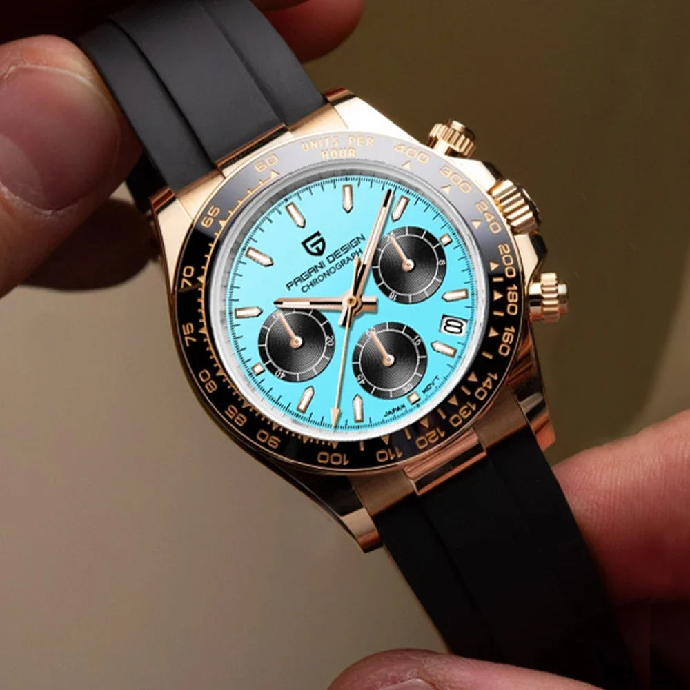 PAGANI DESIGN Mens Chronograph Quartz Watch Waterproof Wristwatch S And B Enterprise