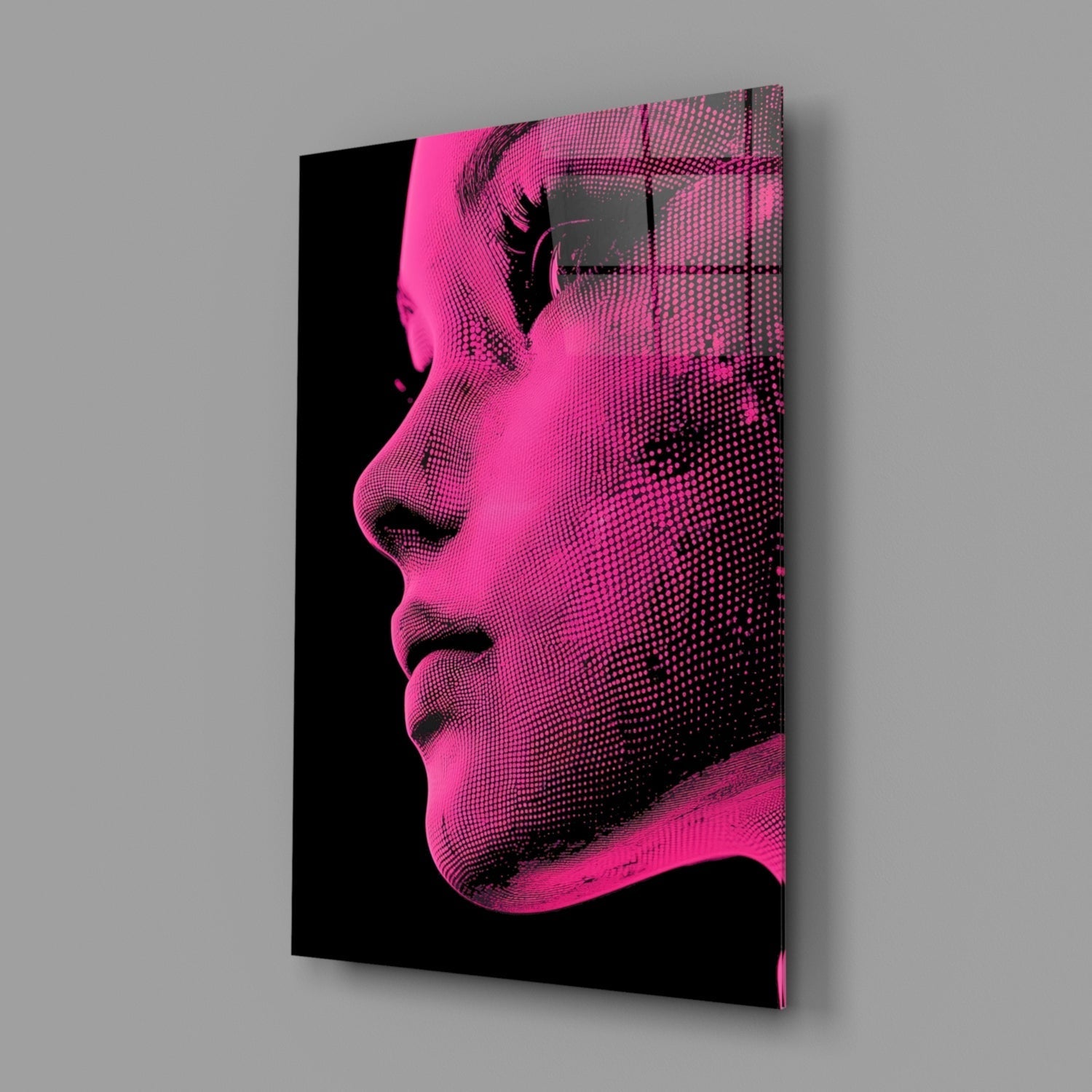 Pink with Dots Glass Wall Art || Designer Collection