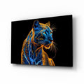 Neon Jaguar Glass Wall Art || Designer Collection - UNIQUE ITEMS PLUS2