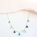 Blue Gemstone Gold Sparkler Necklace PARKEN JEWELRY