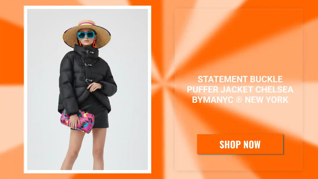 Statement Buckle Puffer Jacket CHELSEA BYMANYC &reg; New York by@Outfy