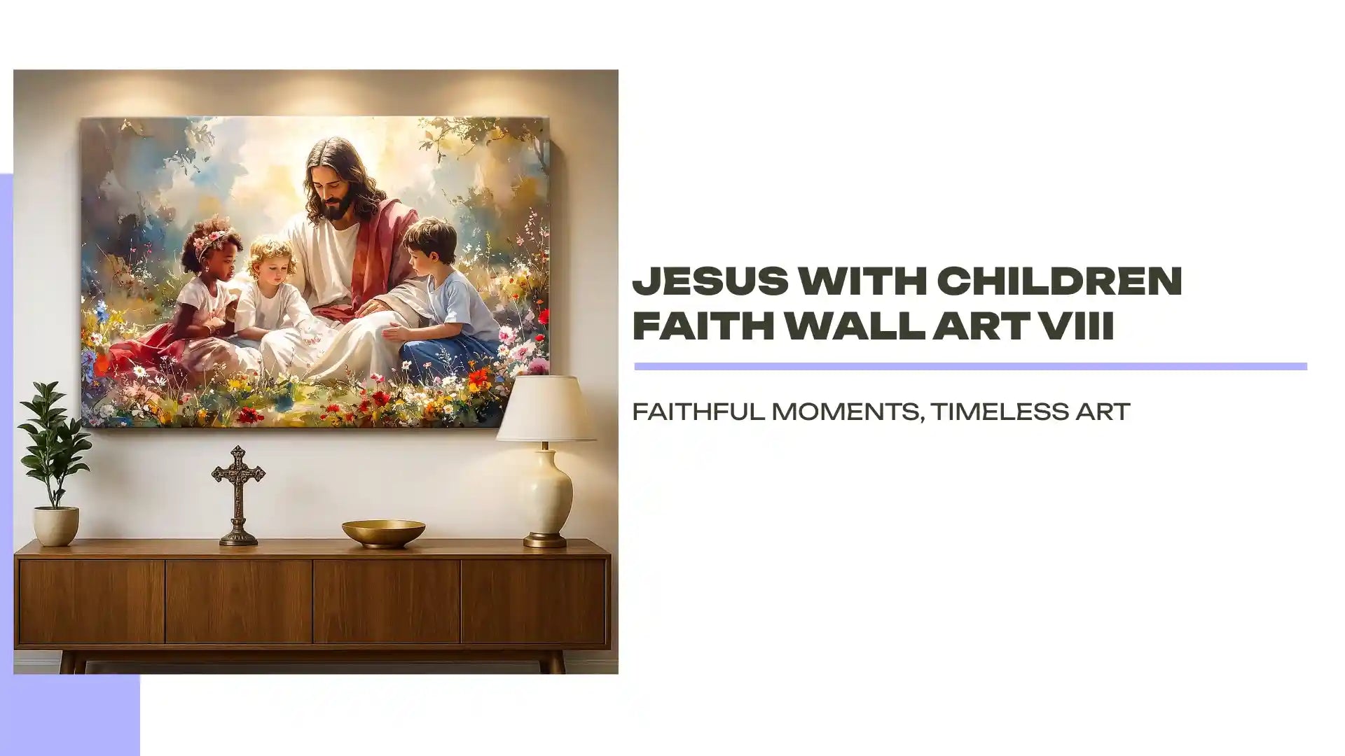 Jesus With Children Faith Wall Art VIII by@Outfy