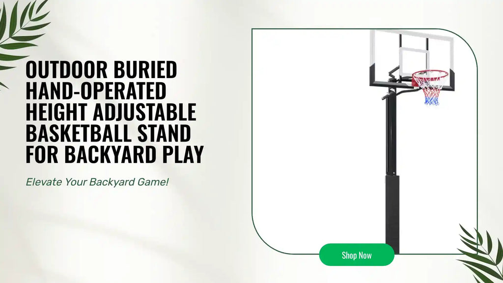 Outdoor Buried Hand-operated Height Adjustable Basketball Stand for Backyard Play by@Outfy