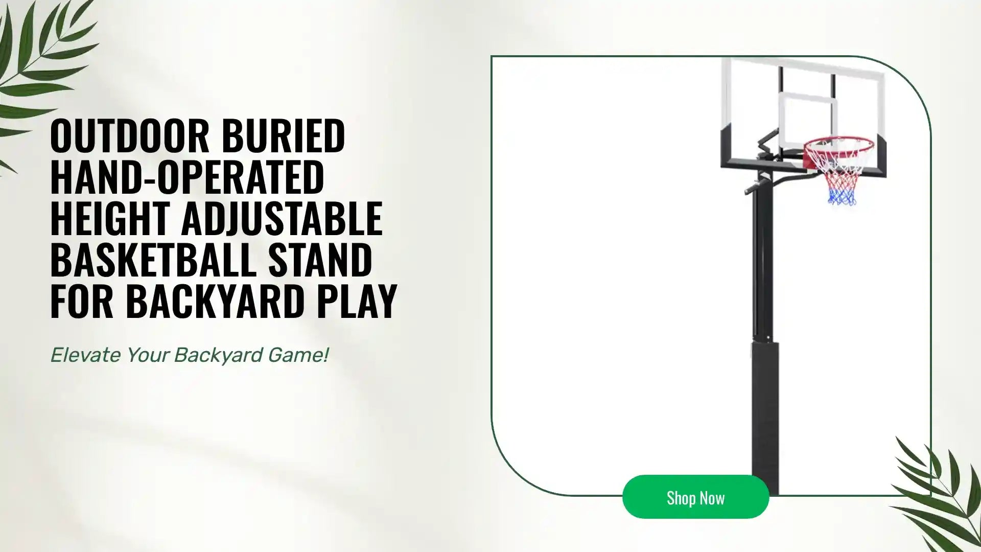 Outdoor Buried Hand-operated Height Adjustable Basketball Stand for Backyard Play by@Outfy