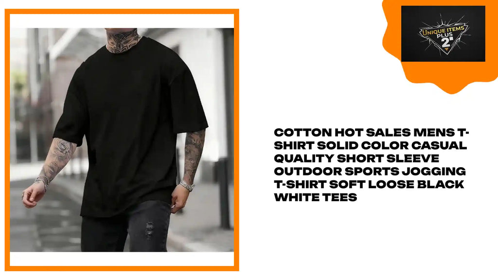 Cotton Hot Sales Mens T-shirt Solid Color Casual Quality Short Sleeve Outdoor Sports Jogging T-shirt Soft Loose Black White Tees by@Outfy