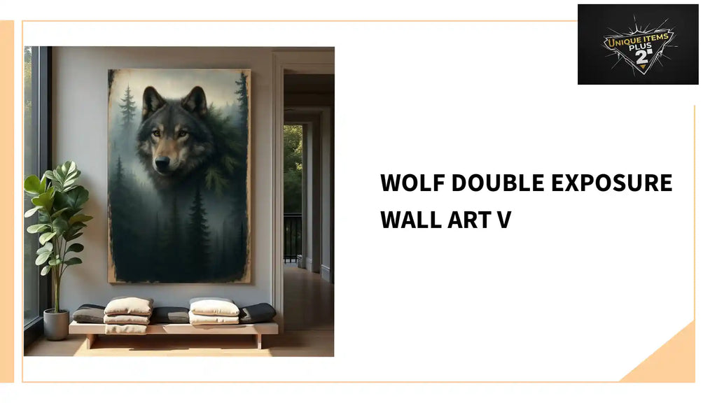 Wolf Double Exposure Wall Art V by@Outfy