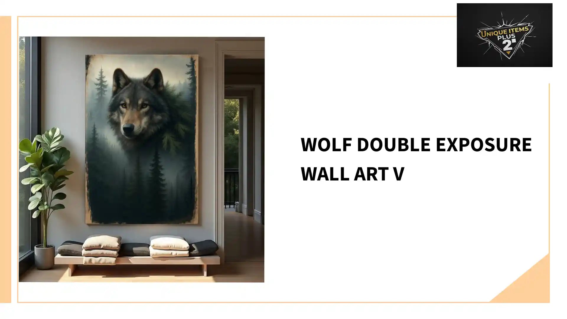 Wolf Double Exposure Wall Art V by@Outfy