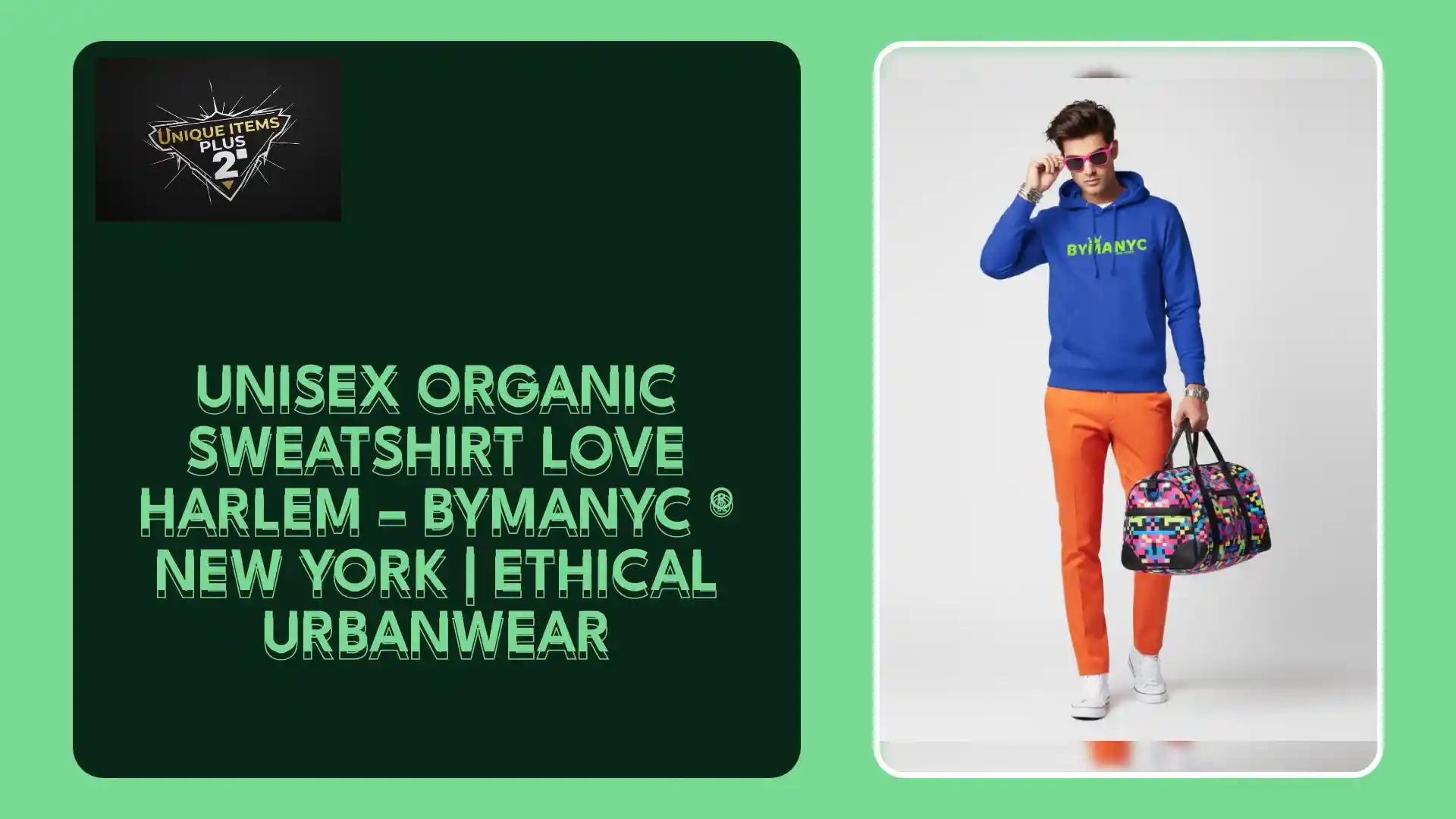 Unisex Organic Sweatshirt LOVE HARLEM &ndash; BYMANYC &reg; New York | Ethical Urbanwear by@Outfy