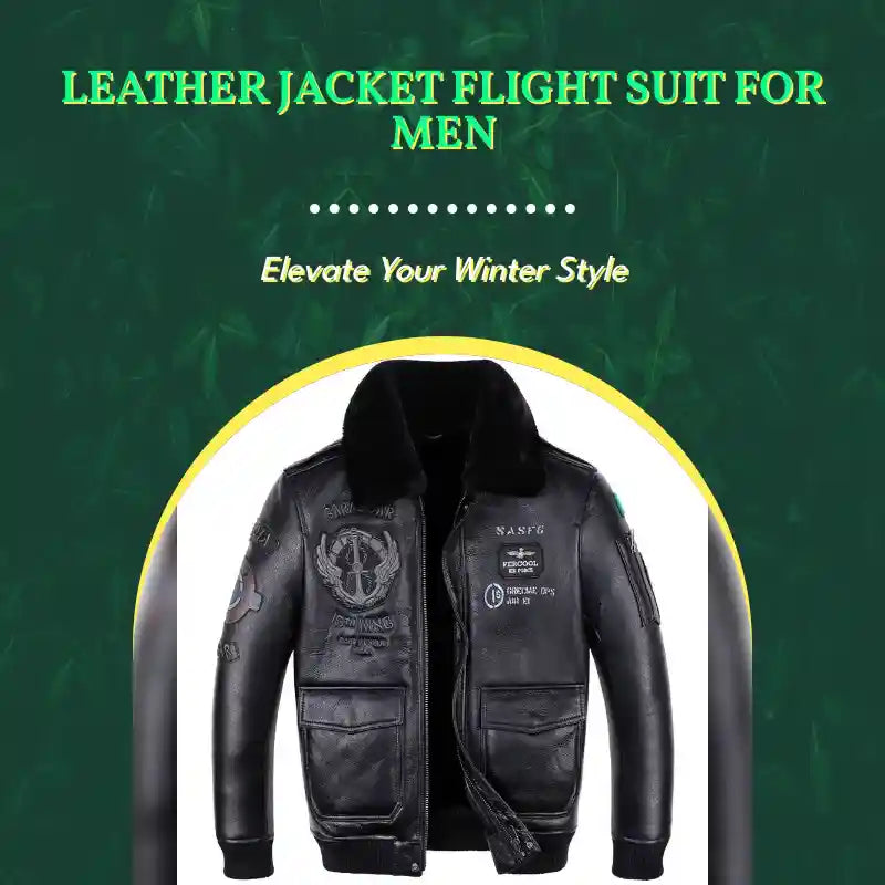 Leather Jacket Flight Suit For Men by@Outfy