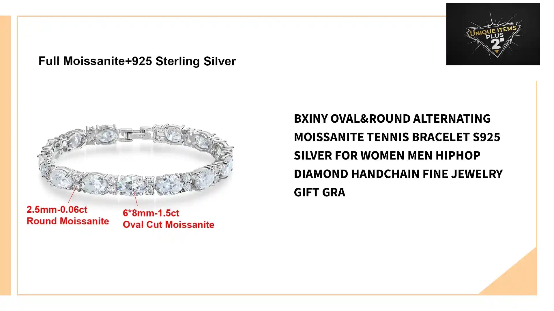 BXINY Oval&Round Alternating Moissanite Tennis Bracelet S925 Silver for Women Men HipHop Diamond HandChain Fine Jewelry Gift GRA by@Outfy