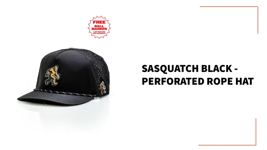 Sasquatch Black - Perforated Rope Hat by@Outfy