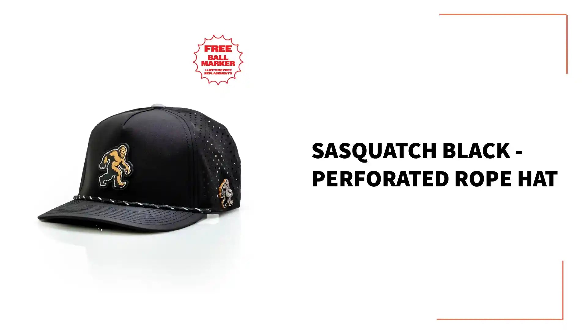 Sasquatch Black - Perforated Rope Hat by@Outfy