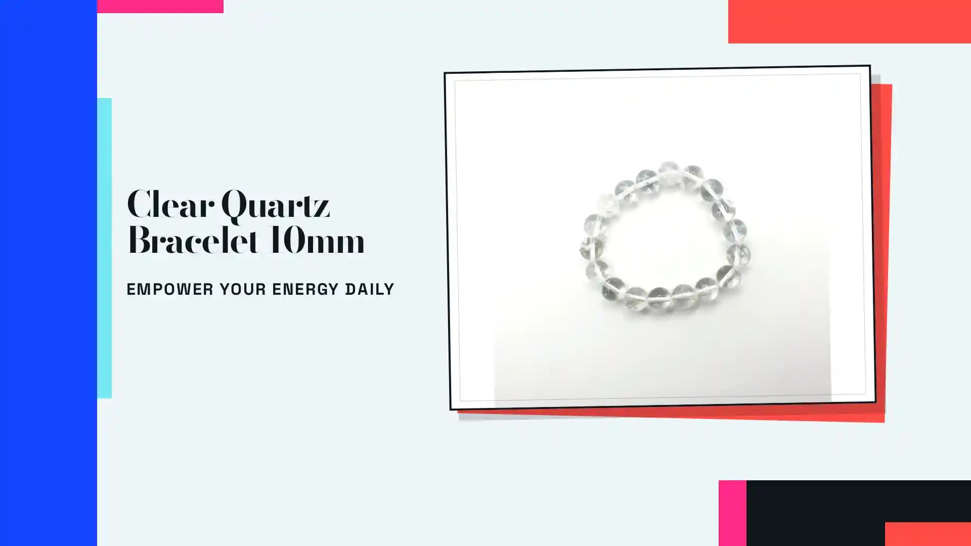 Clear Quartz Bracelet 10mm by@Outfy