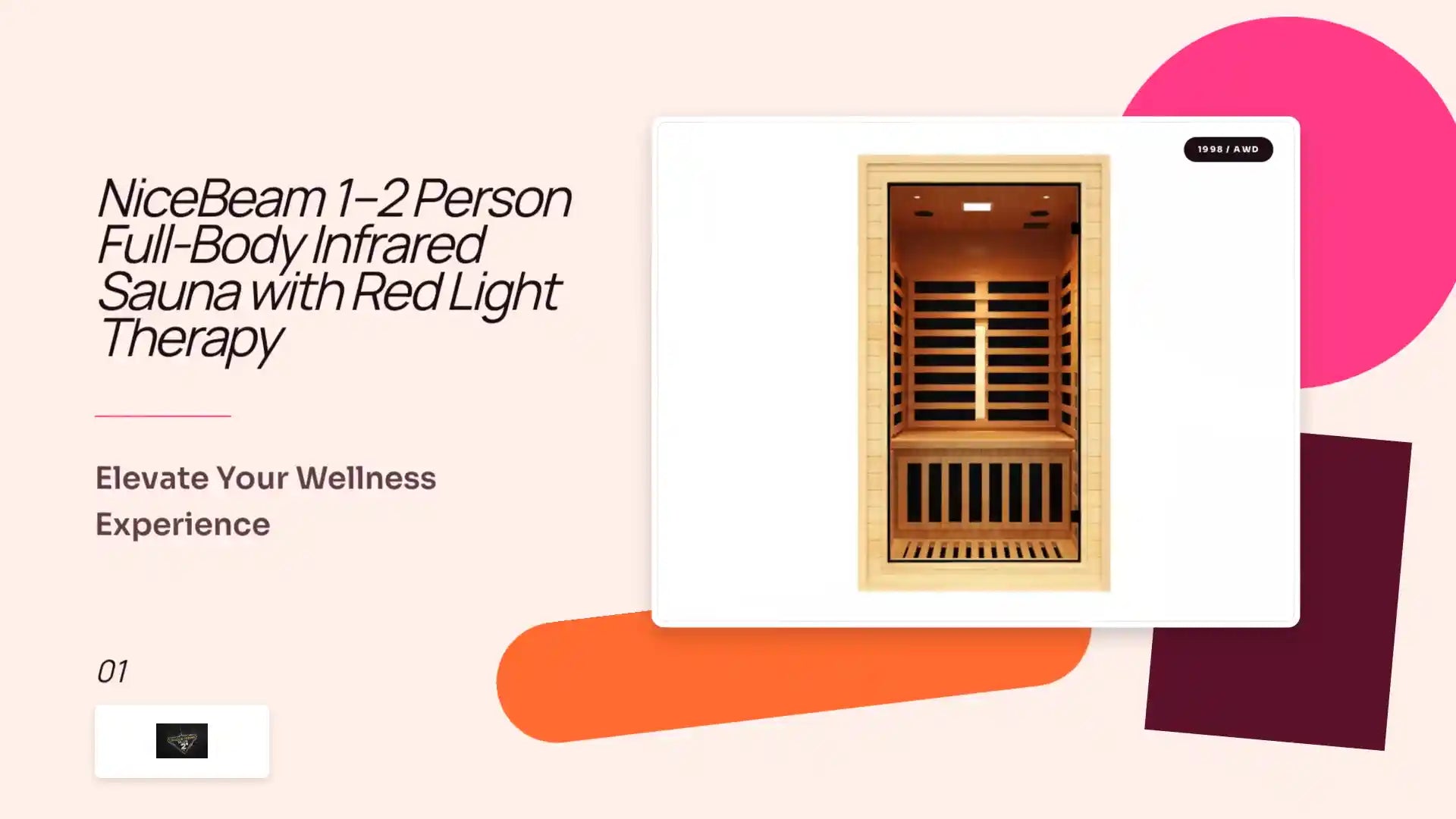 NiceBeam 1&ndash;2 Person Full-Body Infrared Sauna with Red Light Therapy by@Outfy
