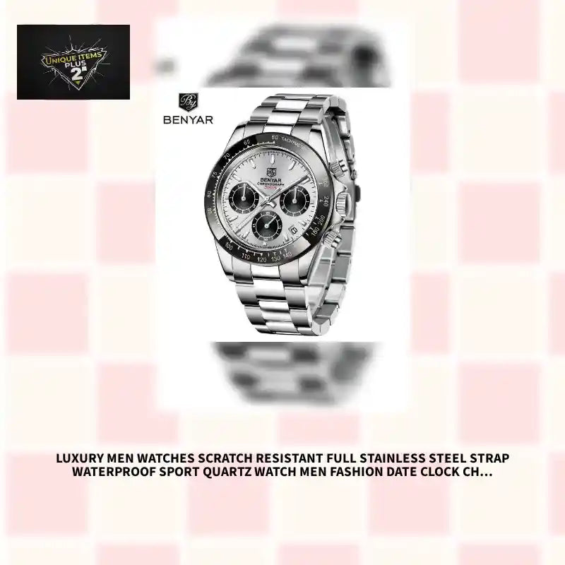 Luxury Men Watches Scratch Resistant Full Stainless Steel Strap Waterproof Sport Quartz Watch Men Fashion Date Clock Chronograph by@Outfy