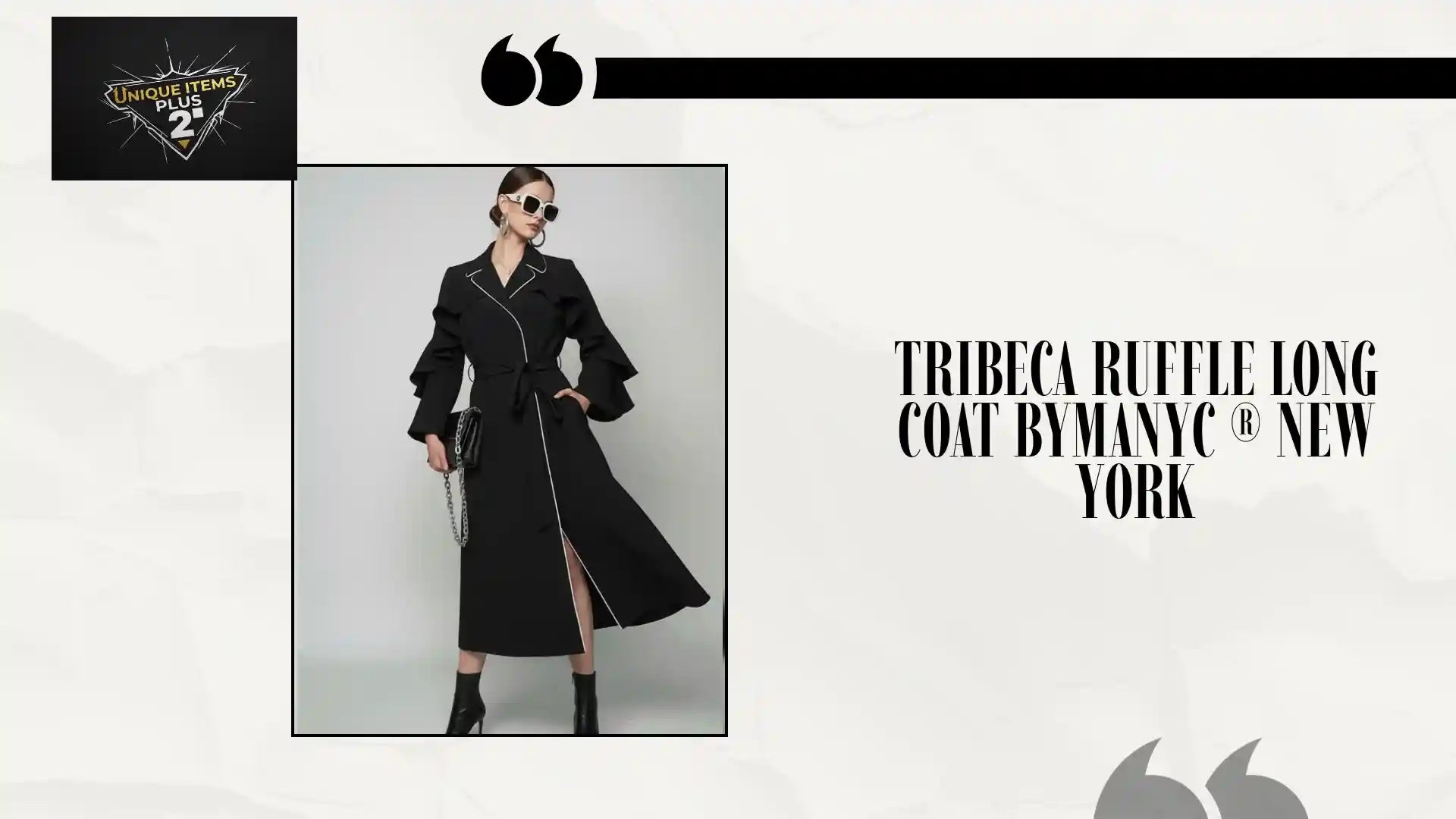 TRIBECA Ruffle Long Coat BYMANYC &reg; New York by@Outfy