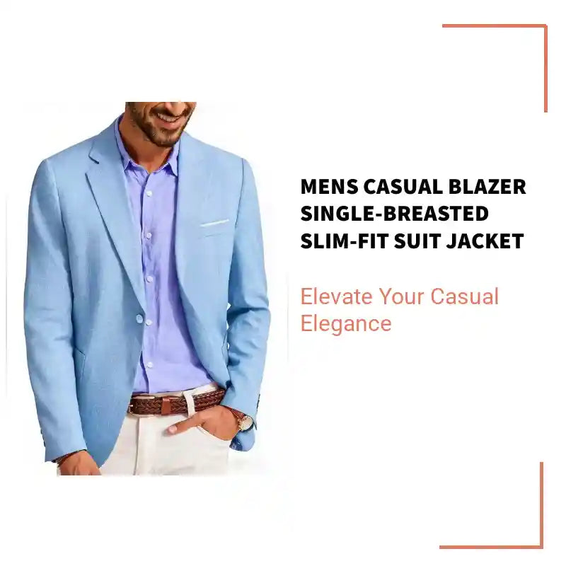 Mens Casual Blazer Single-breasted Slim-fit Suit Jacket by@Outfy