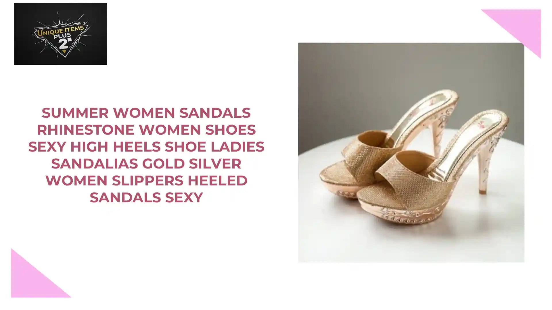Summer Women Sandals Rhinestone Women Shoes Sexy High Heels Shoe Ladies Sandalias Gold Silver Women Slippers Heeled Sandals Sexy by@Outfy