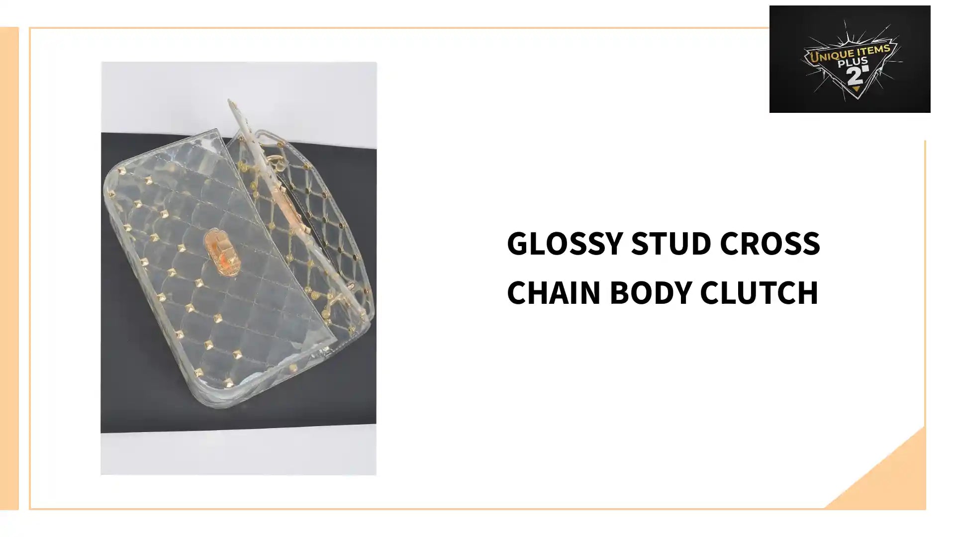 Glossy Stud Cross Chain Body Clutch by@Outfy