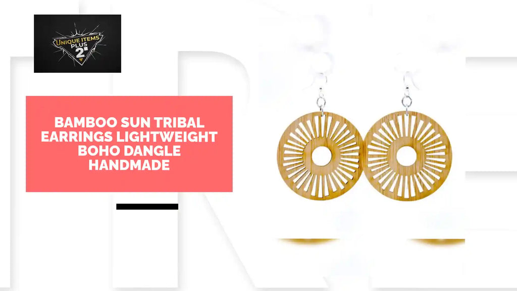 Bamboo Sun Tribal Earrings Lightweight Boho Dangle Handmade by@Outfy
