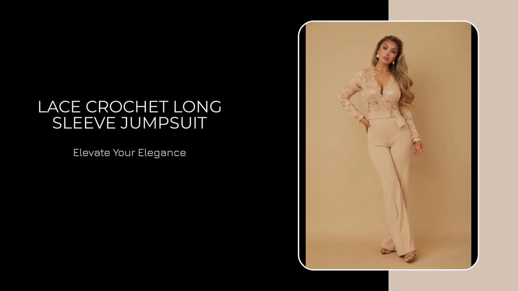Lace Crochet Long Sleeve Jumpsuit by@Outfy