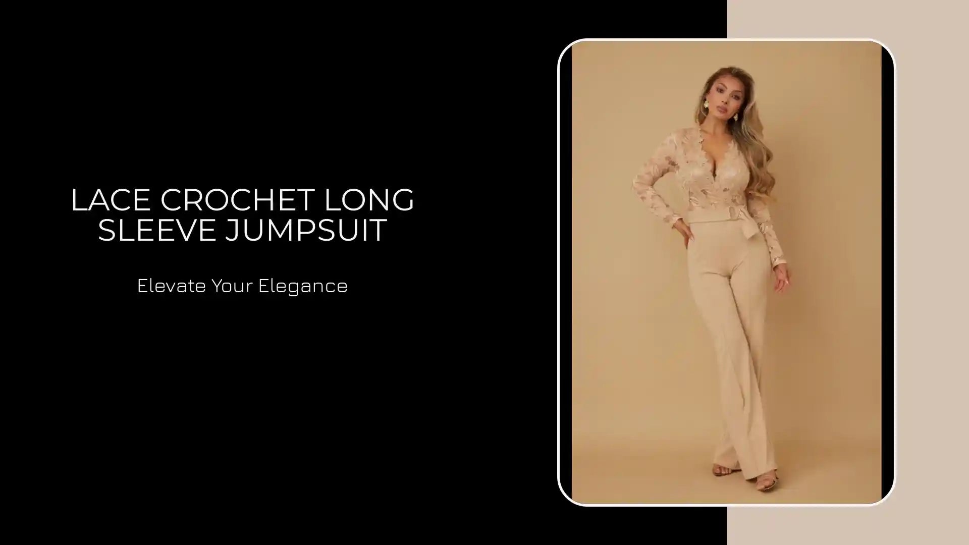 Lace Crochet Long Sleeve Jumpsuit by@Outfy