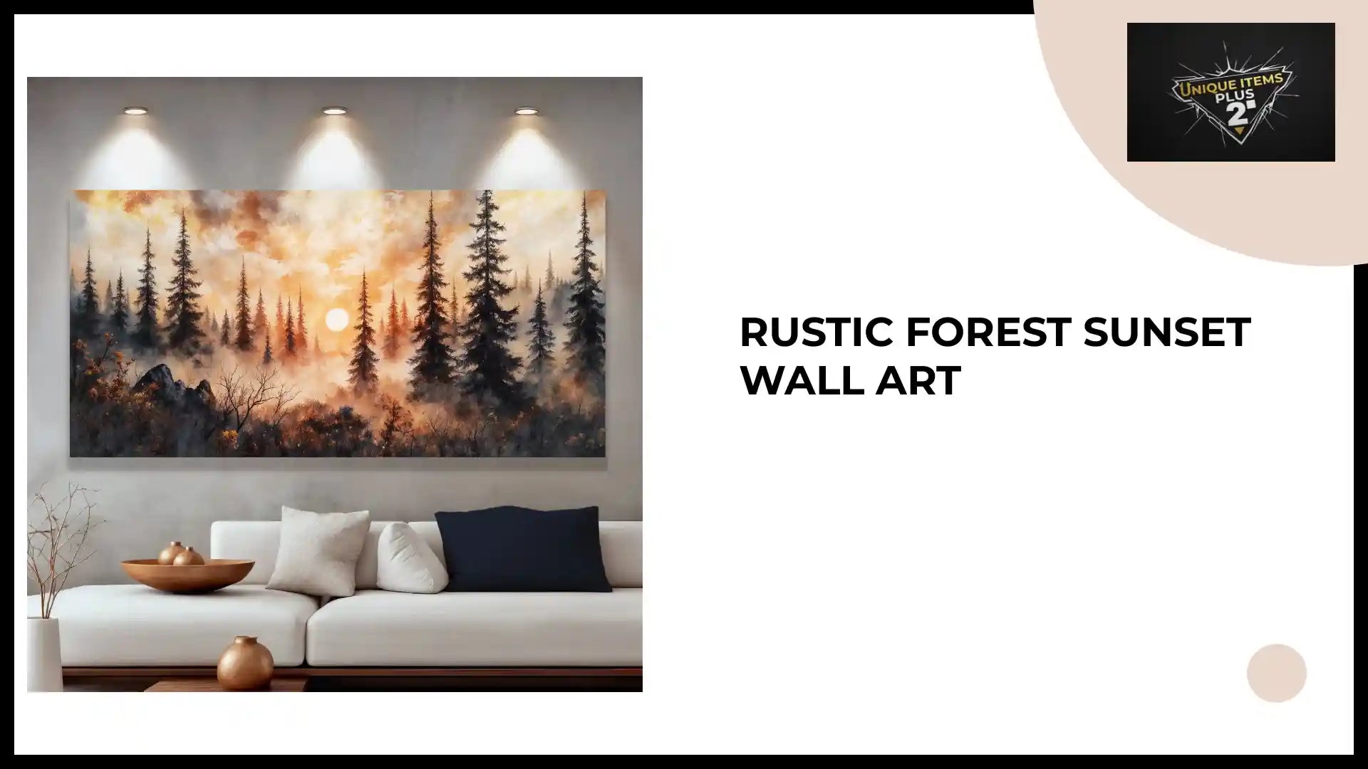 Rustic Forest Sunset Wall Art by@Outfy