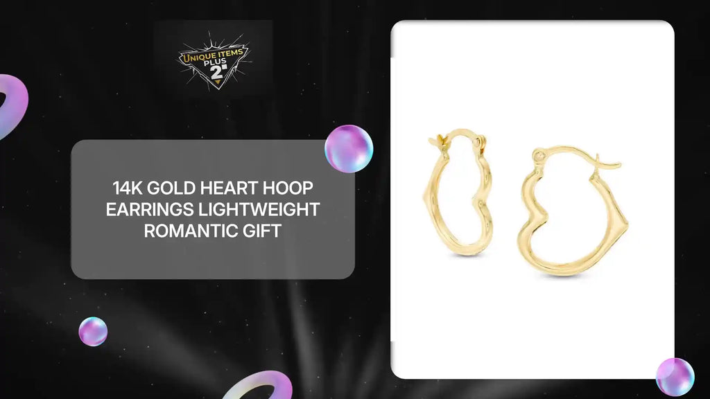 14K Gold Heart Hoop Earrings Lightweight Romantic Gift by@Outfy