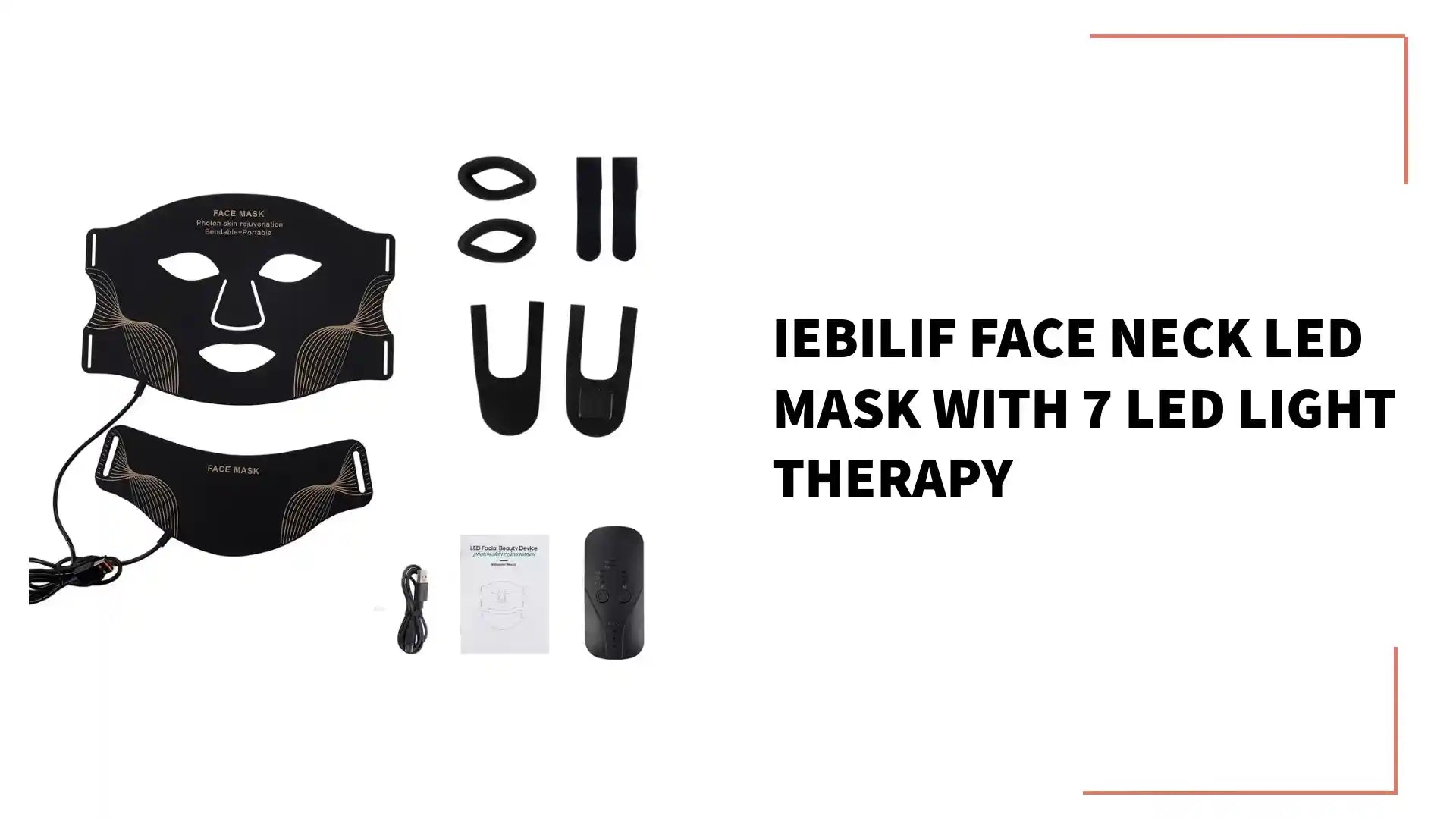 Iebilif Face Neck LED Mask With 7 LED Light Therapy by@Outfy
