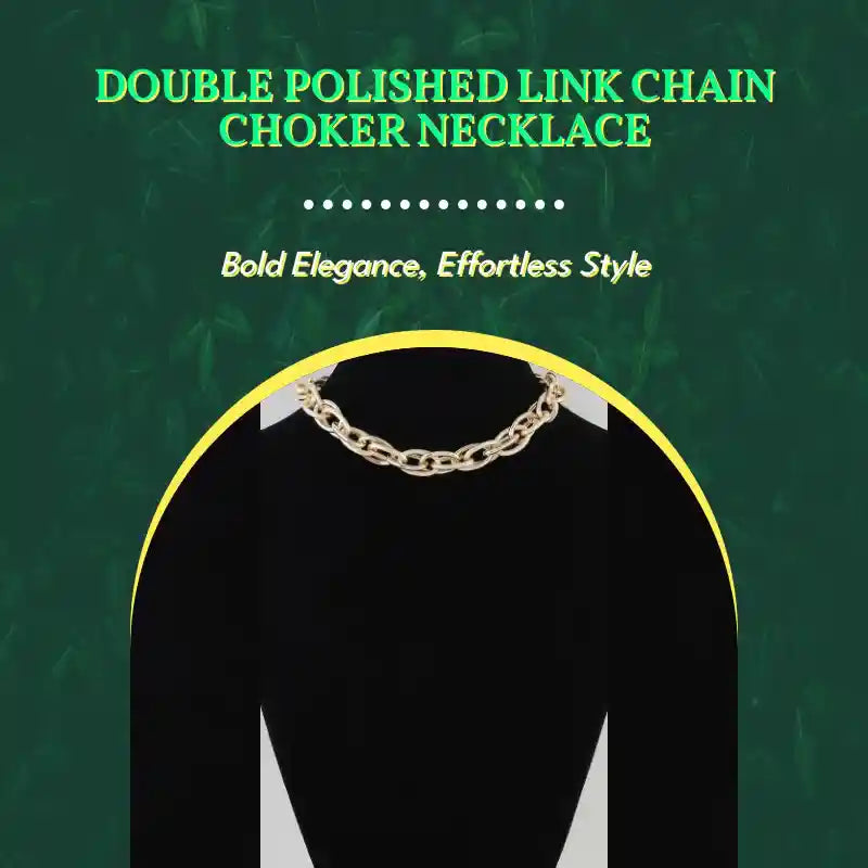Double Polished Link Chain Choker Necklace by@Outfy