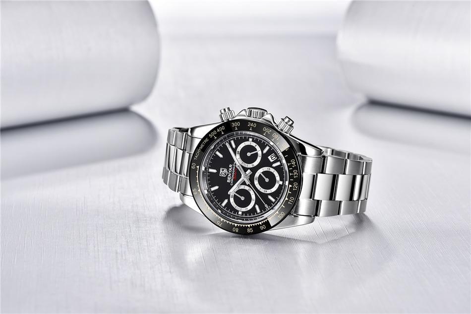 Luxury Men Watches Scratch Resistant Full Stainless Steel Strap Waterproof Sport Quartz Watch Men Fashion Date Clock Chronograph Stevvex