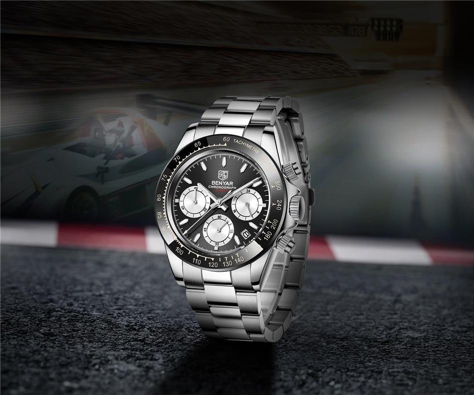 Luxury Men Watches Scratch Resistant Full Stainless Steel Strap Waterproof Sport Quartz Watch Men Fashion Date Clock Chronograph Stevvex