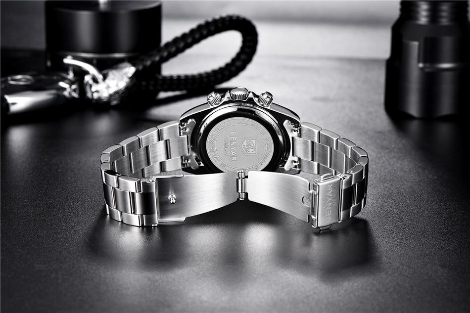 Luxury Men Watches Scratch Resistant Full Stainless Steel Strap Waterproof Sport Quartz Watch Men Fashion Date Clock Chronograph Stevvex