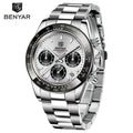 Luxury Men Watches Scratch Resistant Full Stainless Steel Strap Waterproof Sport Quartz Watch Men Fashion Date Clock Chronograph Stevvex
