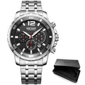 Luxury Men's Gold Business Watches Quartz Analogue Wristwatch Stainless Steel Waterproof Luminous Watch Stevvex