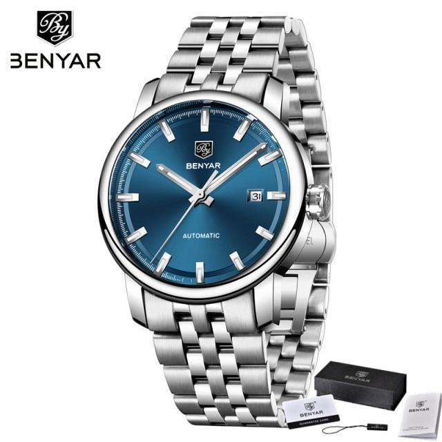 Classic New Sport Watch Top Luxury Automatic Mechanical Male Watches Water Resistent Genuine Leather Casual Men Wristwatch Stevvex