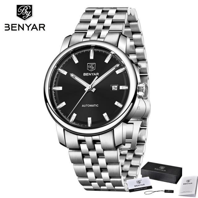 Classic New Sport Watch Top Luxury Automatic Mechanical Male Watches Water Resistent Genuine Leather Casual Men Wristwatch Stevvex