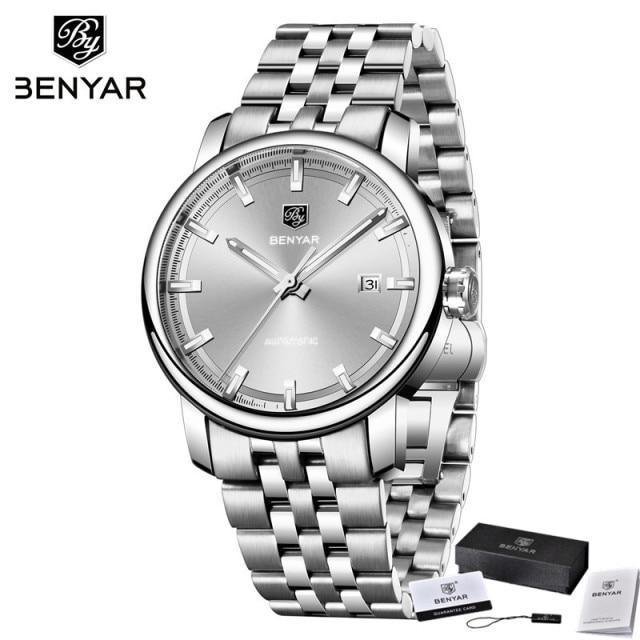 Classic New Sport Watch Top Luxury Automatic Mechanical Male Watches Water Resistent Genuine Leather Casual Men Wristwatch Stevvex