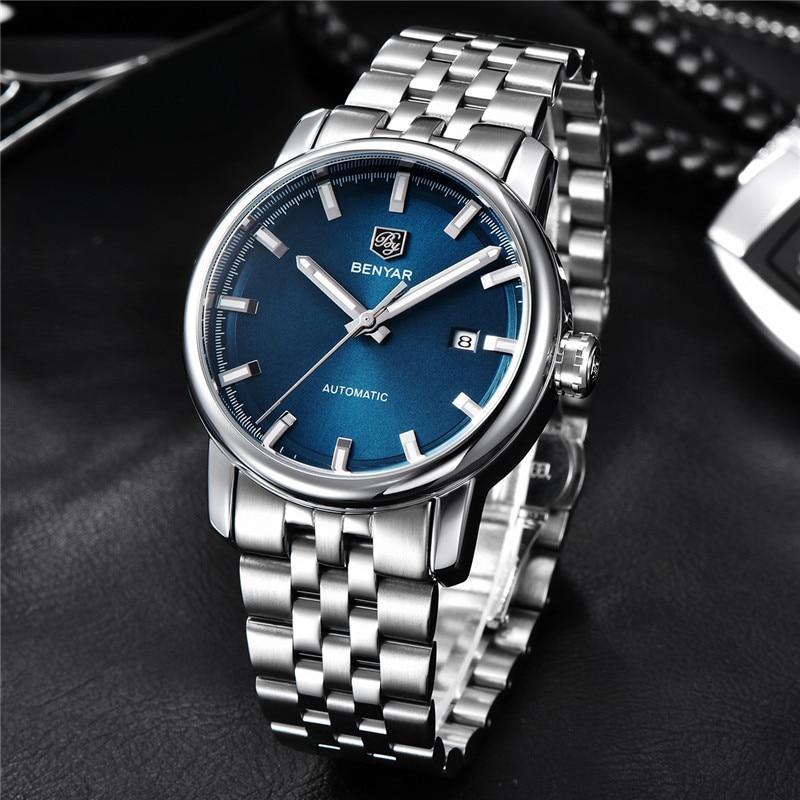 Classic New Sport Watch Top Luxury Automatic Mechanical Male Watches Water Resistent Genuine Leather Casual Men Wristwatch Stevvex