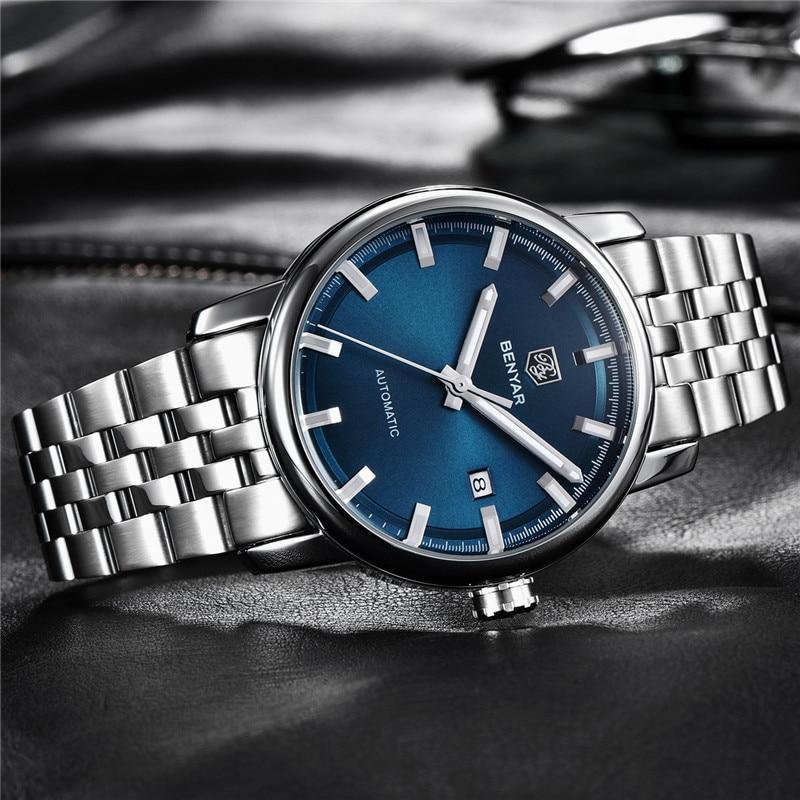 Classic New Sport Watch Top Luxury Automatic Mechanical Male Watches Water Resistent Genuine Leather Casual Men Wristwatch Stevvex