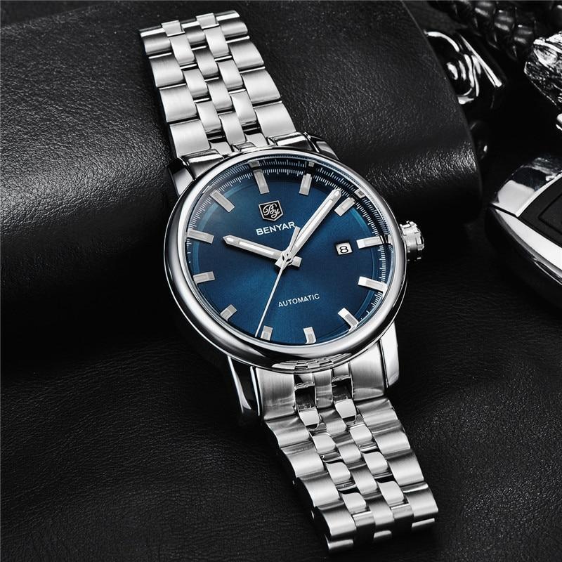 Classic New Sport Watch Top Luxury Automatic Mechanical Male Watches Water Resistent Genuine Leather Casual Men Wristwatch Stevvex