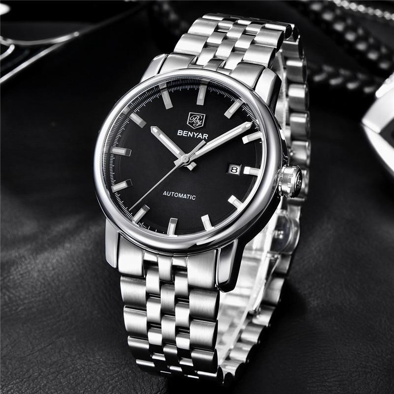 Classic New Sport Watch Top Luxury Automatic Mechanical Male Watches Water Resistent Genuine Leather Casual Men Wristwatch Stevvex