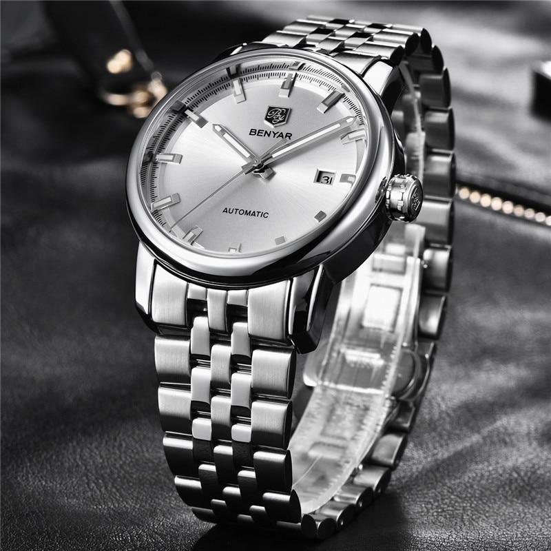 Classic New Sport Watch Top Luxury Automatic Mechanical Male Watches Water Resistent Genuine Leather Casual Men Wristwatch Stevvex